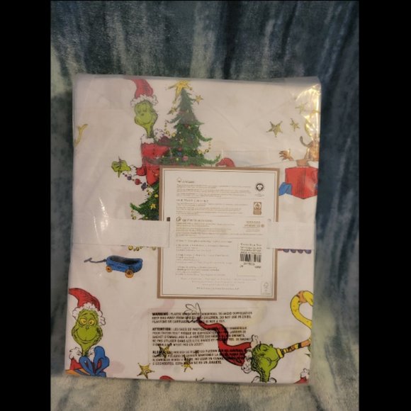 Pottery Barn Grinch & Max Organic Percale Sheet Set - Twin / Twin XL - N… - Picture 4 of 5